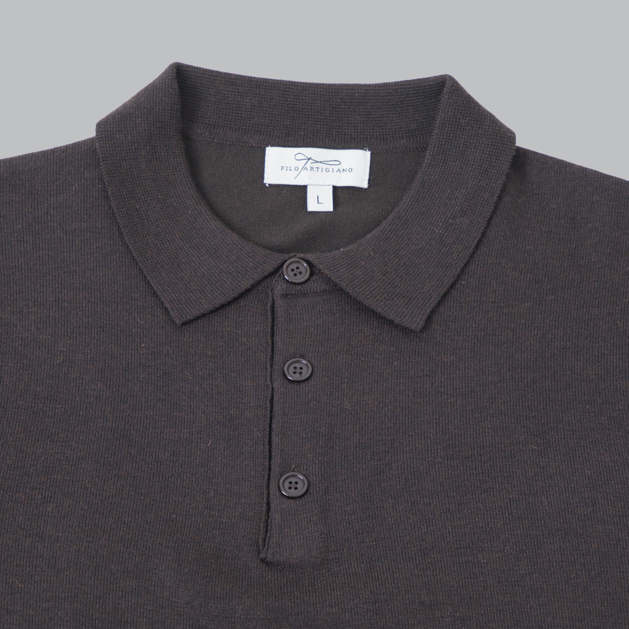 PULLOVER. WOOL MIXED POLO SHIRT-11438