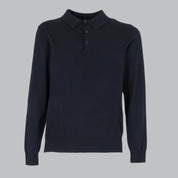 PULLOVER. WOOL MIXED POLO SHIRT-11438