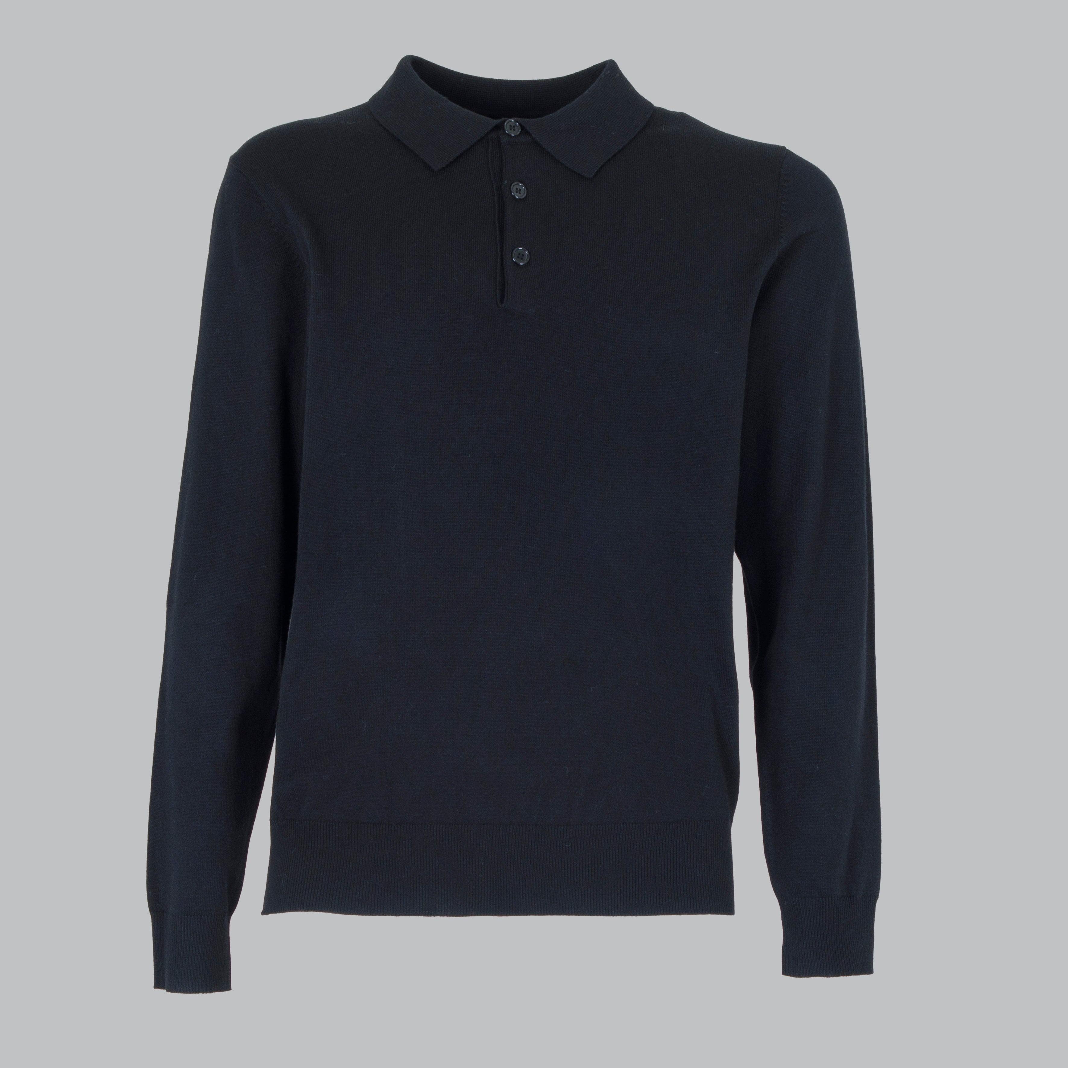 PULLOVER. WOOL MIXED POLO SHIRT-11438