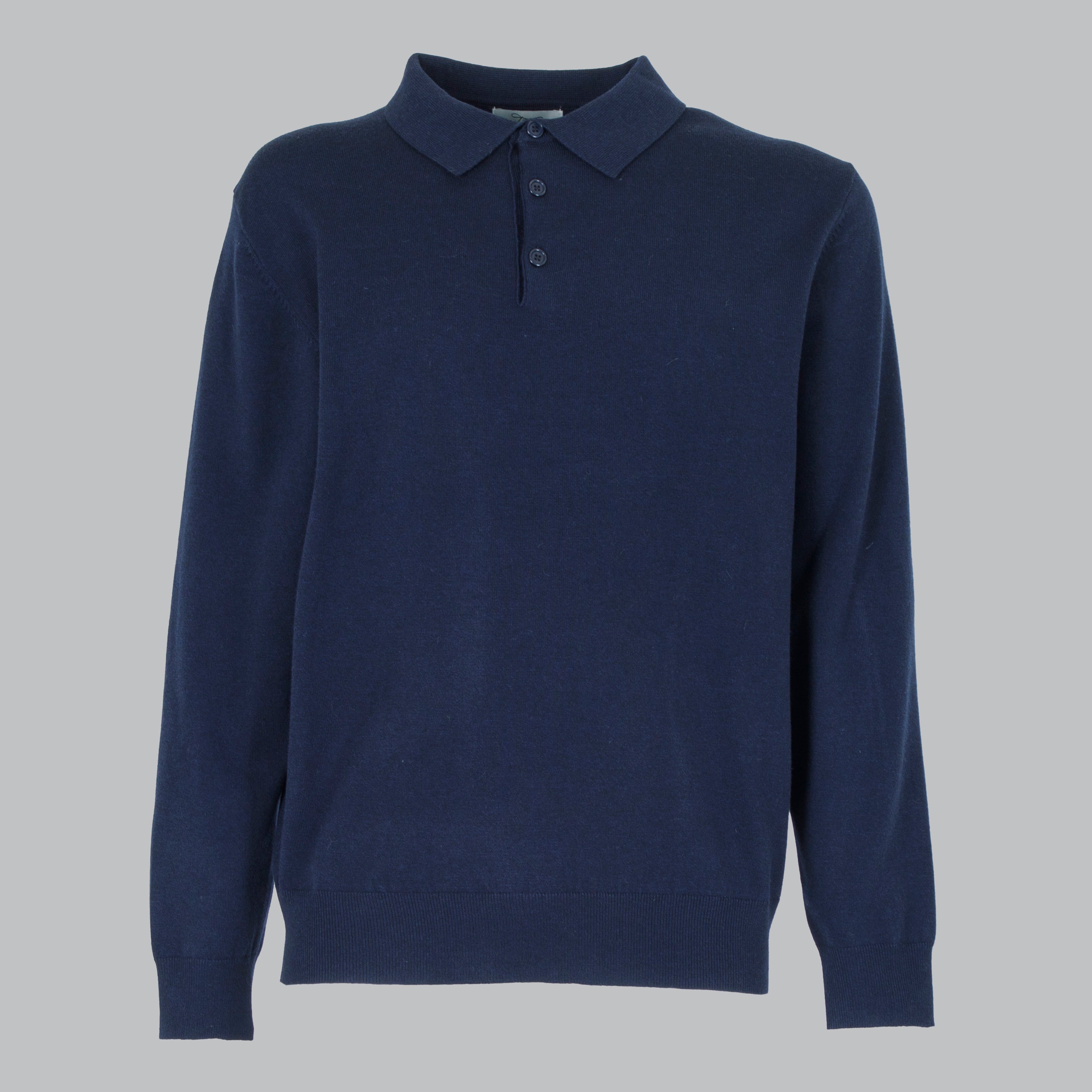 PULLOVER. WOOL MIXED POLO SHIRT-11438