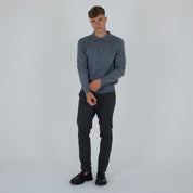 PULLOVER. WOOL MIXED POLO SHIRT-11438