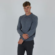 PULLOVER. WOOL MIXED POLO SHIRT-11438