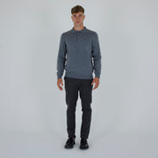 PULLOVER. WOOL MIXED POLO SHIRT-11438