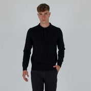 PULLOVER. WOOL MIXED POLO SHIRT-11438