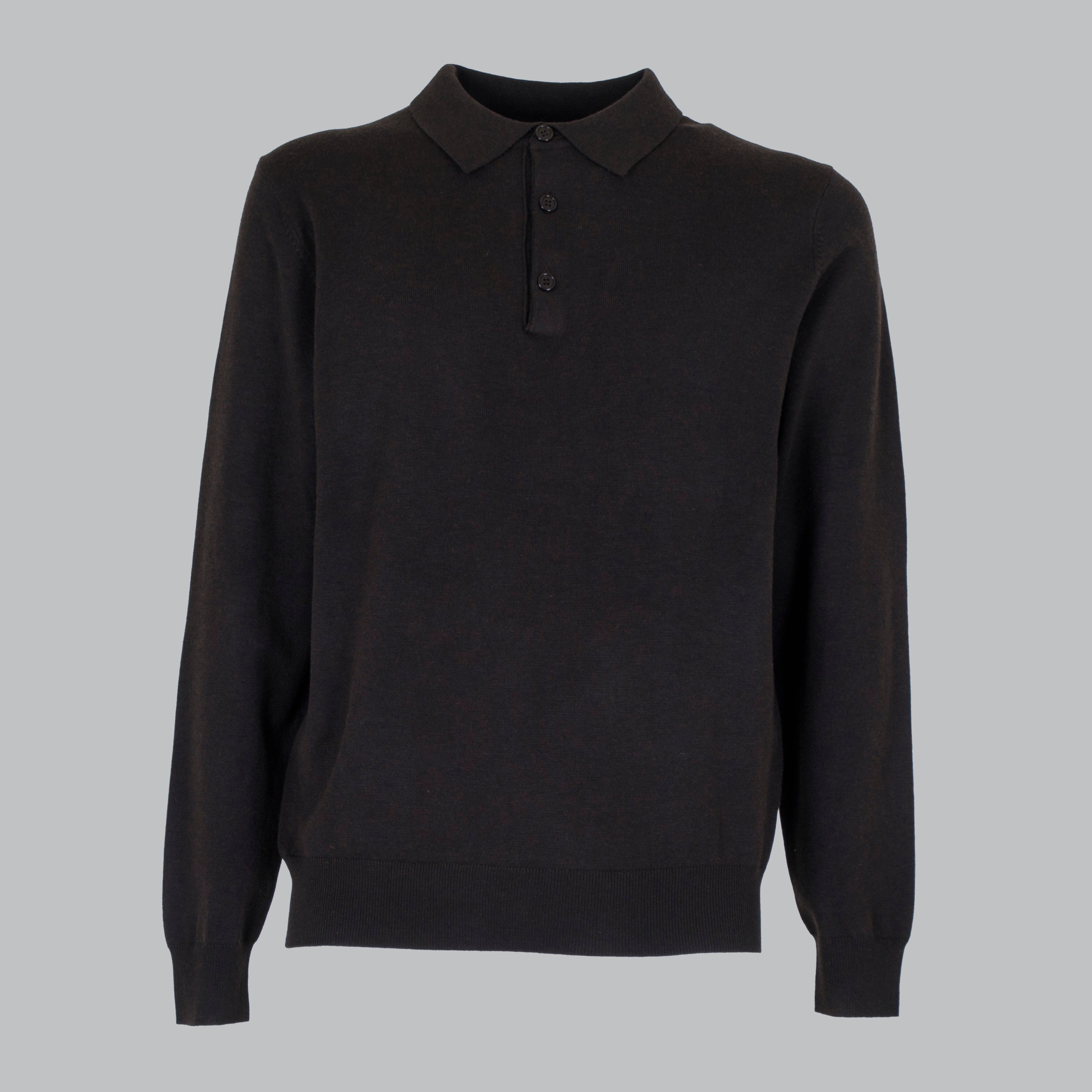 PULLOVER. WOOL MIXED POLO SHIRT-11438