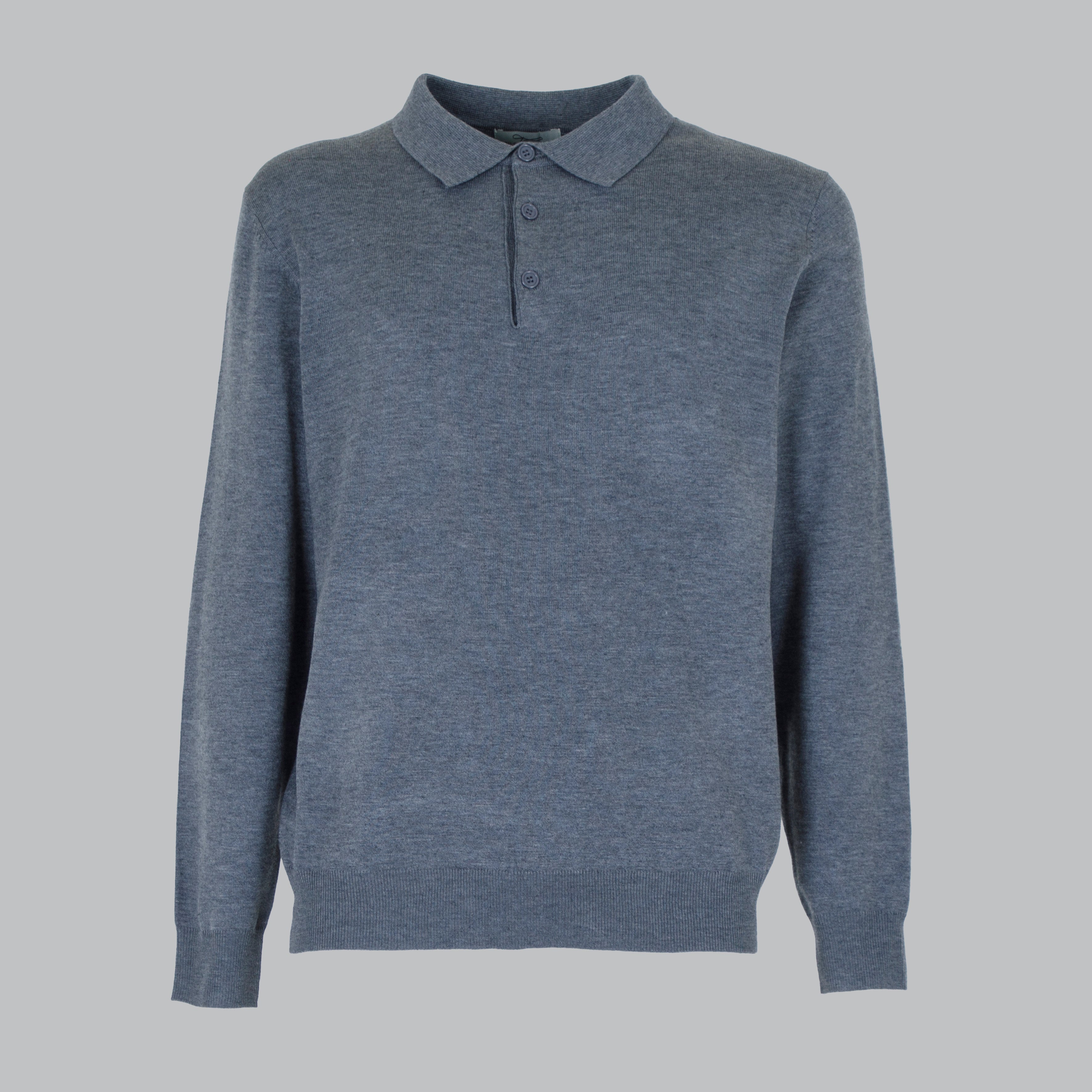 PULLOVER. WOOL MIXED POLO SHIRT-11438