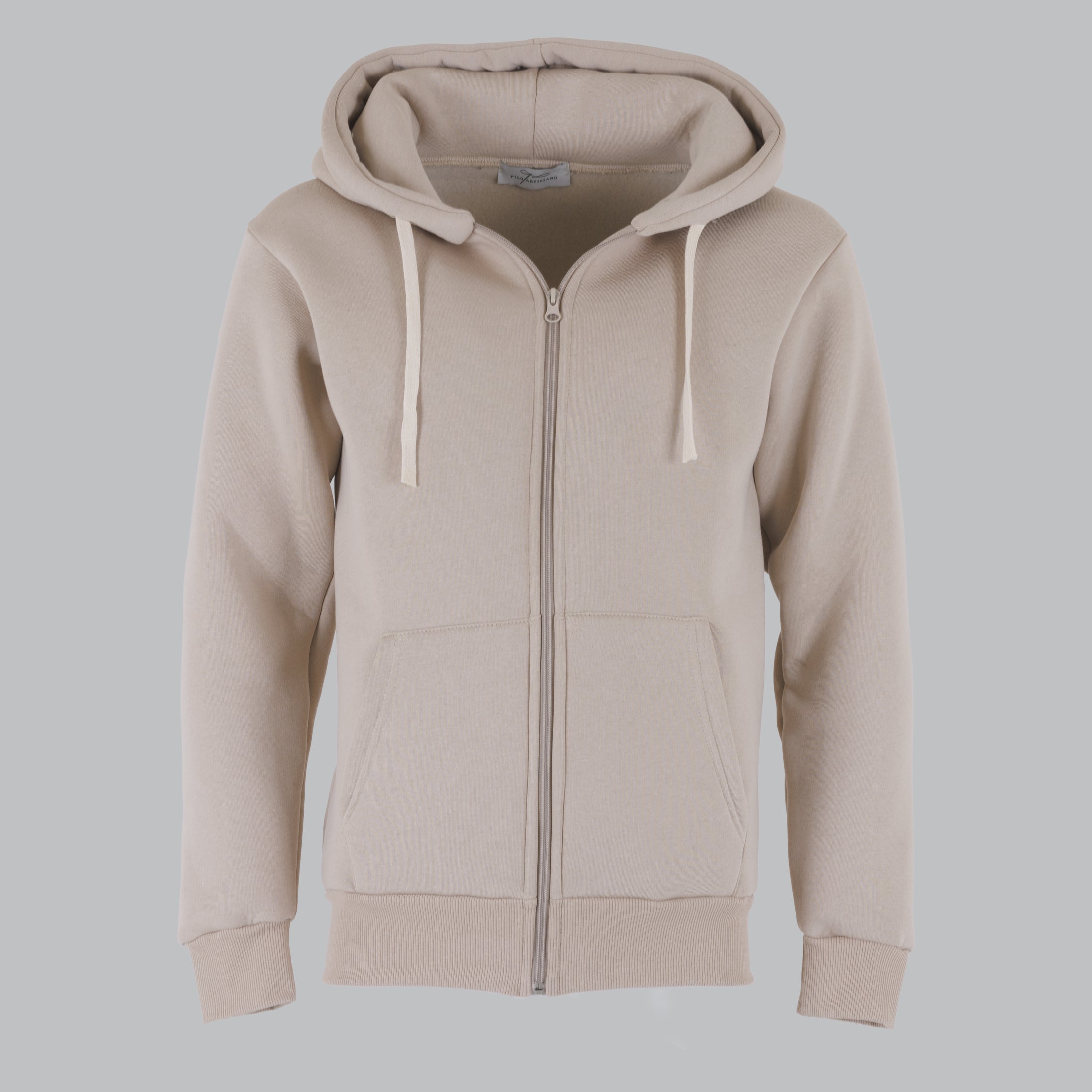 FELPA ZIP CAPPUCCIO BASIC-11599