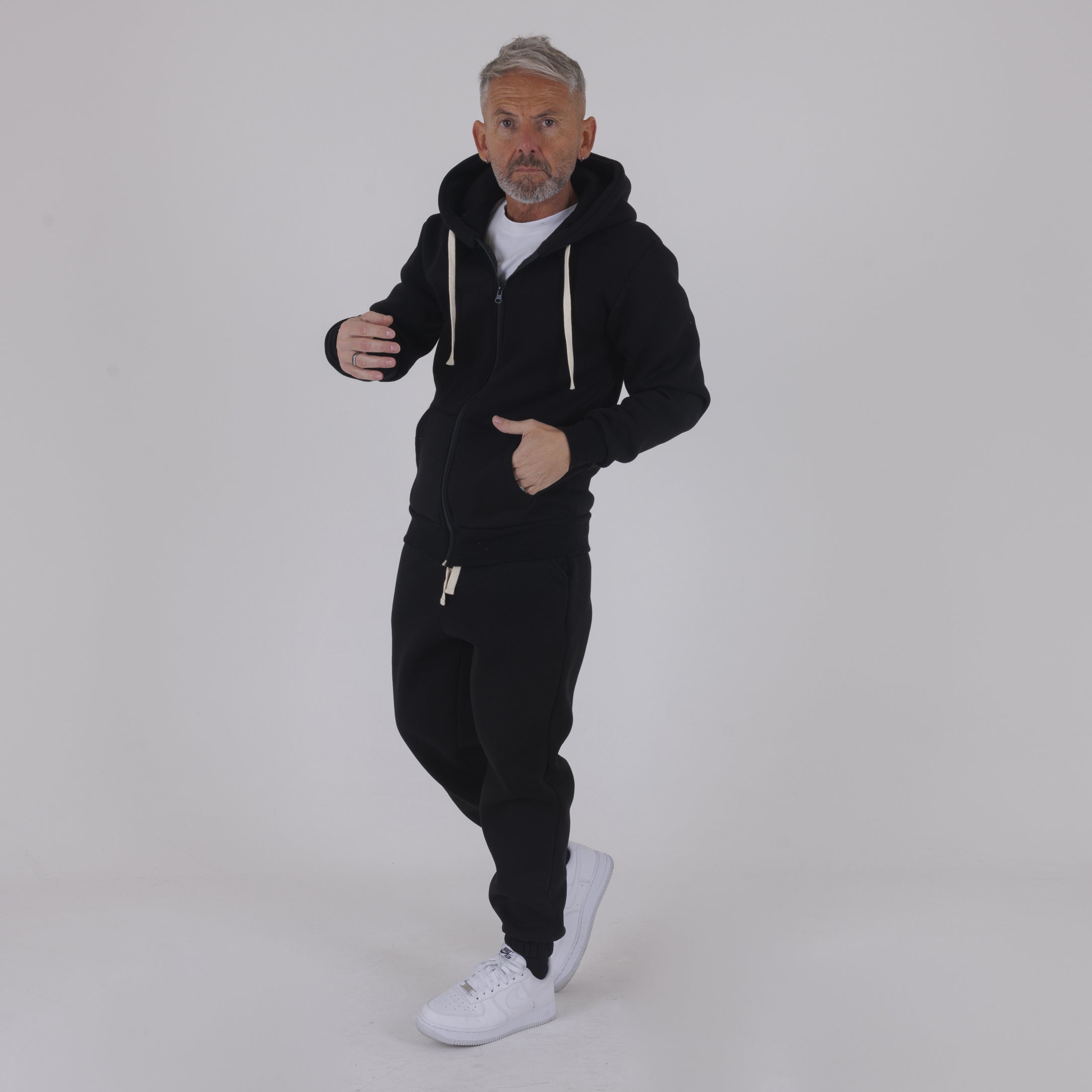 FELPA ZIP CAPPUCCIO BASIC-11599